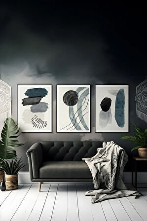 3 Parça Çerçeve Görünümlü Mdf Tablo Seti - ARTSYCLLCT19