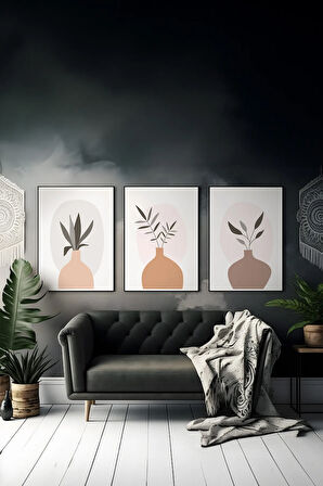 3 Parça Çerçeve Görünümlü Mdf Tablo Seti - ARTSYCLLCT21