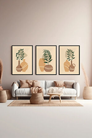 3 Parça Çerçeve Görünümlü Mdf Tablo Seti - ARTSYCLLCT24