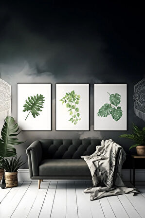 3 Parça Çerçeve Görünümlü Mdf Tablo Seti - ARTSYCLLCT27