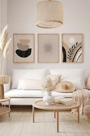 3 Parça Çerçeve Görünümlü Mdf Tablo Seti - ARTSYCLLCT38