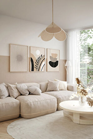 3 Parça Çerçeve Görünümlü Mdf Tablo Seti - ARTSYCLLCT38