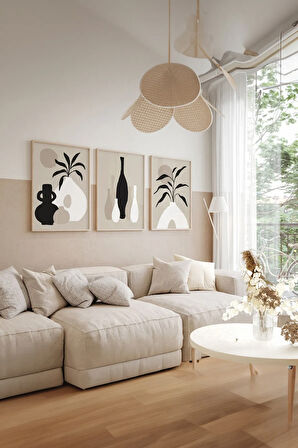 3 Parça Çerçeve Görünümlü Mdf Tablo Seti - ARTSYCLLCT40