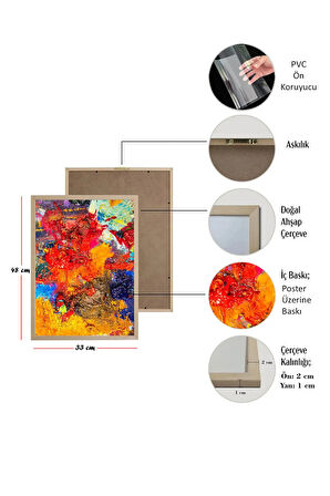 3 Parça Gerçek Ahşap Çerçeveli Tablo Seti - ARTSYCERCEVE4