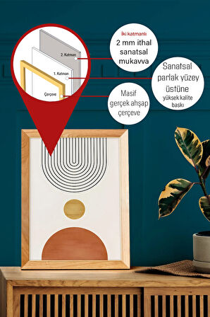 Gerçek Ahşap Çerçeveli 3 Parça 3D Poster Tablo Seti - 3DARTSOHOSET16