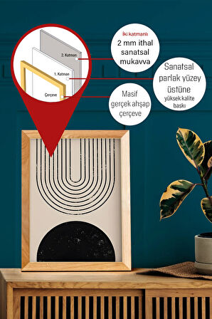 Gerçek Ahşap Çerçeveli 3 Parça 3D Poster Tablo Seti - 3DARTSOHOSET17