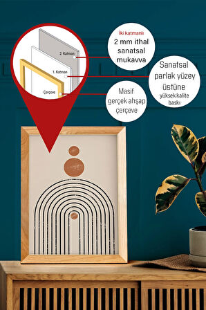 Gerçek Ahşap Çerçeveli 3 Parça 3D Poster Tablo Seti - 3DARTSOHOSET24