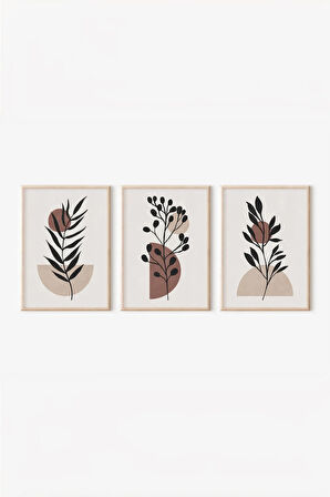 Gerçek Ahşap Çerçeveli 3 Parça 3D Poster Tablo Seti - 3DARTSOHOSET59