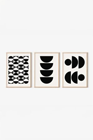 Gerçek Ahşap Çerçeveli 3 Parça 3D Poster Tablo Seti - 3DARTSOHOSET33