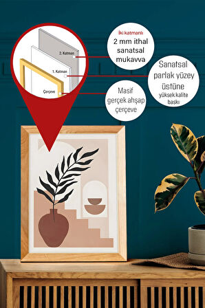 Gerçek Ahşap Çerçeveli 3 Parça 3D Poster Tablo Seti - 3DARTSOHOSET41