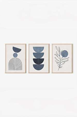 Gerçek Ahşap Çerçeveli 3 Parça 3D Poster Tablo Seti - 3DARTSOHOSET42