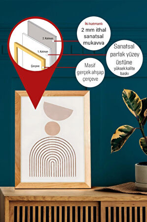 Gerçek Ahşap Çerçeveli 3 Parça 3D Poster Tablo Seti - 3DARTSOHOSET44