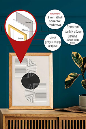 Gerçek Ahşap Çerçeveli 3 Parça 3D Poster Tablo Seti - 3DARTSOHOSET51