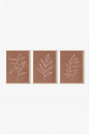 Gerçek Ahşap Çerçeveli 3 Parça 3D Poster Tablo Seti - 3DARTSOHOSET52