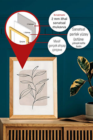 Gerçek Ahşap Çerçeveli 3 Parça 3D Poster Tablo Seti - 3DARTSOHOSET54