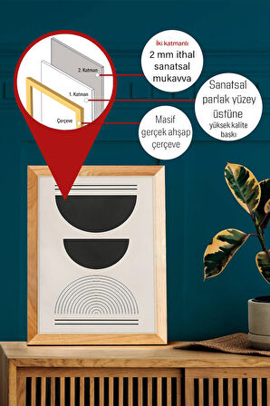 Gerçek Ahşap Çerçeveli 3 Parça 3D Poster Tablo Seti - 3DARTSOHOSET82