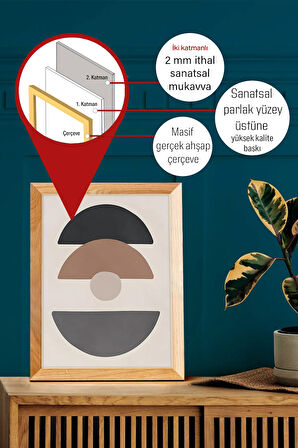 Gerçek Ahşap Çerçeveli 3 Parça 3D Poster Tablo Seti - 3DARTSOHOSET88