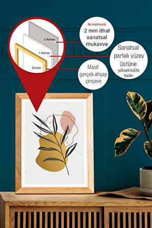 Gerçek Ahşap Çerçeveli 3 Parça 3D Poster Tablo Seti - 3DARTSOHOSET92
