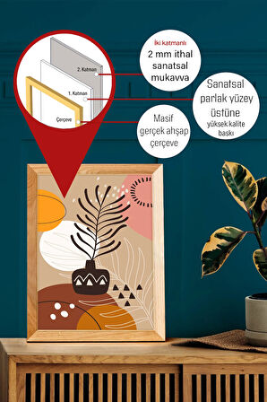 Gerçek Ahşap Çerçeveli 3 Parça 3D Poster Tablo Seti - 3DARTSOHOSET117