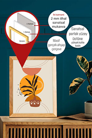 Gerçek Ahşap Çerçeveli 3 Parça 3D Poster Tablo Seti - 3DARTSOHOSET118