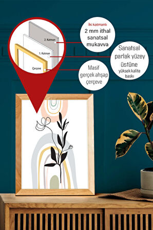 Gerçek Ahşap Çerçeveli 3 Parça 3D Poster Tablo Seti - 3DARTSOHOSET124