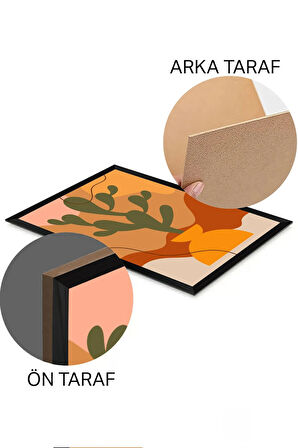 3 Parça Siyah Çerçeve Görünümlü Mdf Tablo Seti - Set 1
