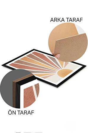 3 Parça Siyah Çerçeve Görünümlü Mdf Tablo Seti - Set 2