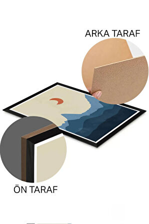 3 Parça Siyah Çerçeve Görünümlü Mdf Tablo Seti - Set 5