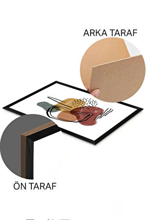 3 Parça Siyah Çerçeve Görünümlü Mdf Tablo Seti - Set 8