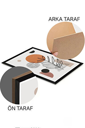 3 Parça Siyah Çerçeve Görünümlü Mdf Tablo Seti - Set 11