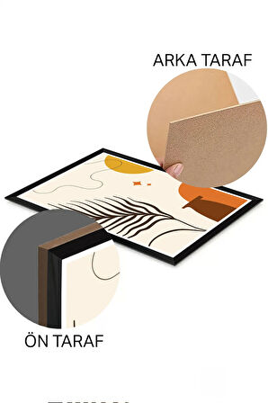 3 Parça Siyah Çerçeve Görünümlü Mdf Tablo Seti - Set 13