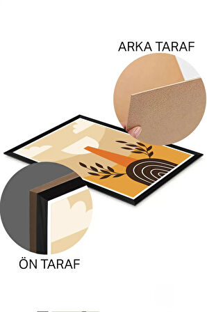 3 Parça Siyah Çerçeve Görünümlü Mdf Tablo Seti - Set 14