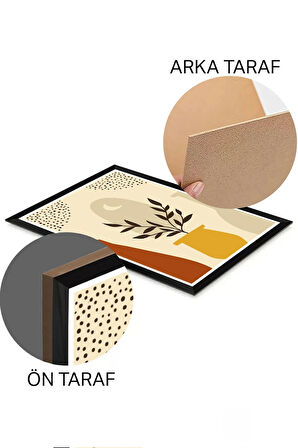 3 Parça Siyah Çerçeve Görünümlü Mdf Tablo Seti - Set 16