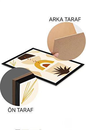 3 Parça Siyah Çerçeve Görünümlü Mdf Tablo Seti - Set 17