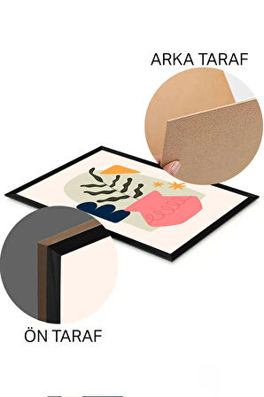 3 Parça Siyah Çerçeve Görünümlü Mdf Tablo Seti - Set 21