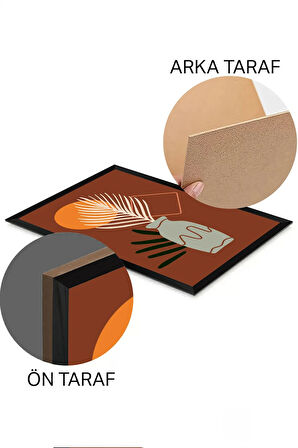 3 Parça Siyah Çerçeve Görünümlü Mdf Tablo Seti - Set 22