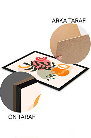 3 Parça Siyah Çerçeve Görünümlü Mdf Tablo Seti - Set 23