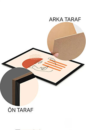 3 Parça Siyah Çerçeve Görünümlü Mdf Tablo Seti - Set 24