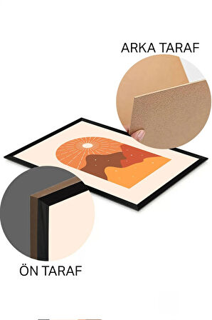 3 Parça Siyah Çerçeve Görünümlü Mdf Tablo Seti - Set 25