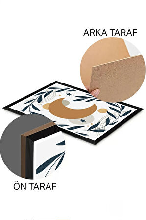 3 Parça Siyah Çerçeve Görünümlü Mdf Tablo Seti - Set 27