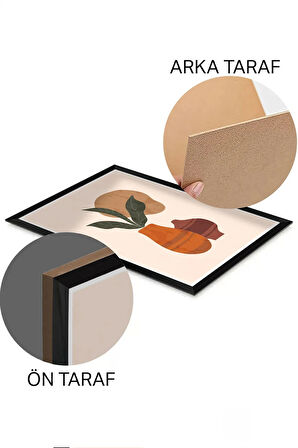 3 Parça Siyah Çerçeve Görünümlü Mdf Tablo Seti - Set 29
