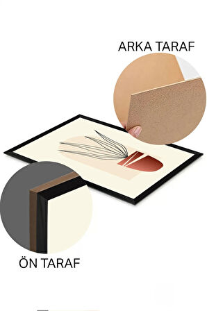 3 Parça Siyah Çerçeve Görünümlü Mdf Tablo Seti - Set 9