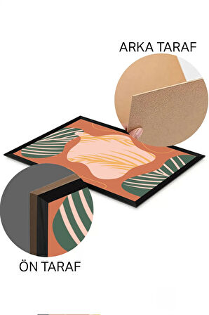 3 Parça Siyah Çerçeve Görünümlü Mdf Tablo Seti - Set 10