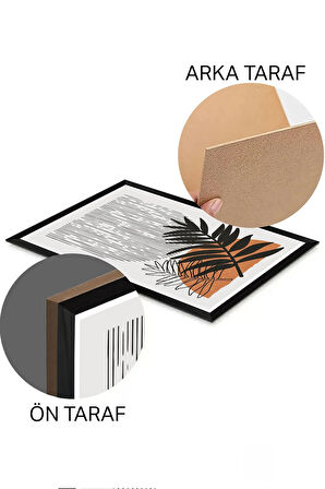 3 Parça Siyah Çerçeve Görünümlü Mdf Tablo Seti - Set 12