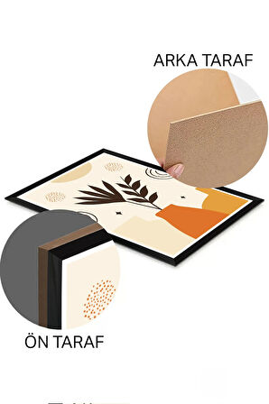 3 Parça Siyah Çerçeve Görünümlü Mdf Tablo Seti - Set 15