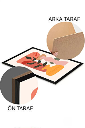 3 Parça Siyah Çerçeve Görünümlü Mdf Tablo Seti - Set 20