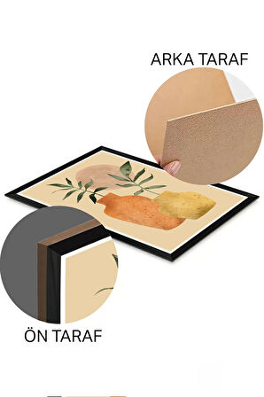 3 Parça Siyah Çerçeve Görünümlü Mdf Tablo Seti - Set 28