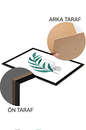 3 Parça Siyah Çerçeve Görünümlü Mdf Tablo Seti - Set 30