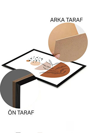 3 Parça Siyah Çerçeve Görünümlü Mdf Tablo Seti - Set 32