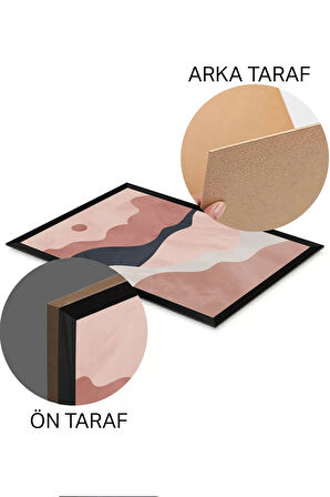 3 Parça Siyah Çerçeve Görünümlü Mdf Tablo Seti - Set 3